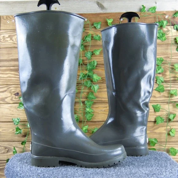 Sperry Top Sider Women's Gray Waterproof Rubber Tall Rain Boots Size 7 - Picture 5 of 8